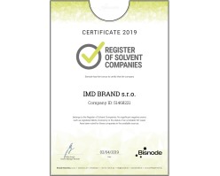Register of Solvent Companies 2019 certificate issued by Bisnode Slovensko s.r.o.